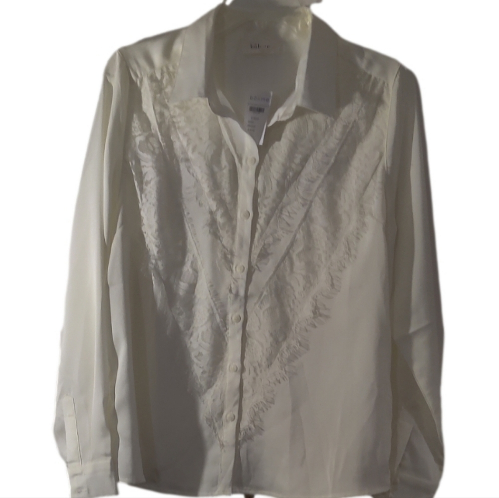 Bohme Button Down with Lace Detail Top NWT Size Medium